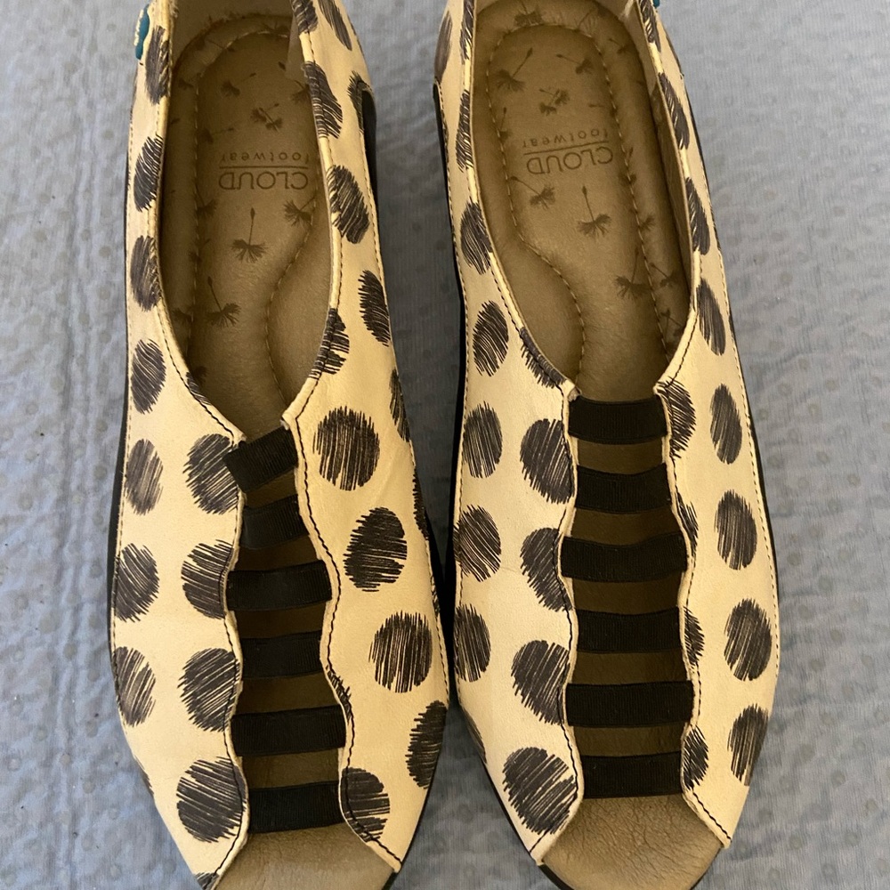 Cloud Footwear Polka Dot Loafers - Black and Cream